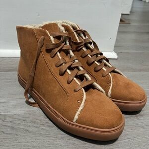 Loft Faux Suede High-Top Sneakers